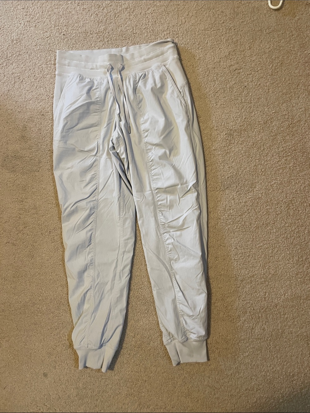 Light Gray Women’s Jogger Pants with Drawstring